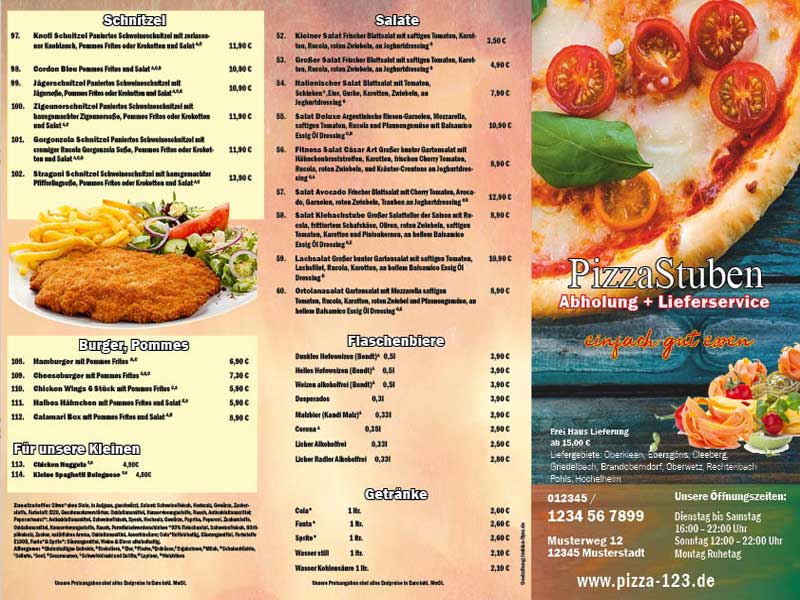 Pizza Flyer, Flyer Lieferservice