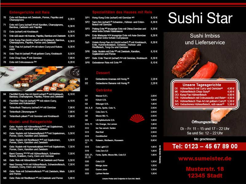 Pizza Flyer, Flyer Lieferservice