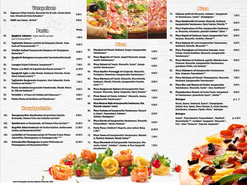 Pizza Flyer, Flyer Lieferservice
