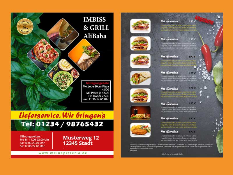 Pizza Flyer, Flyer Lieferservice